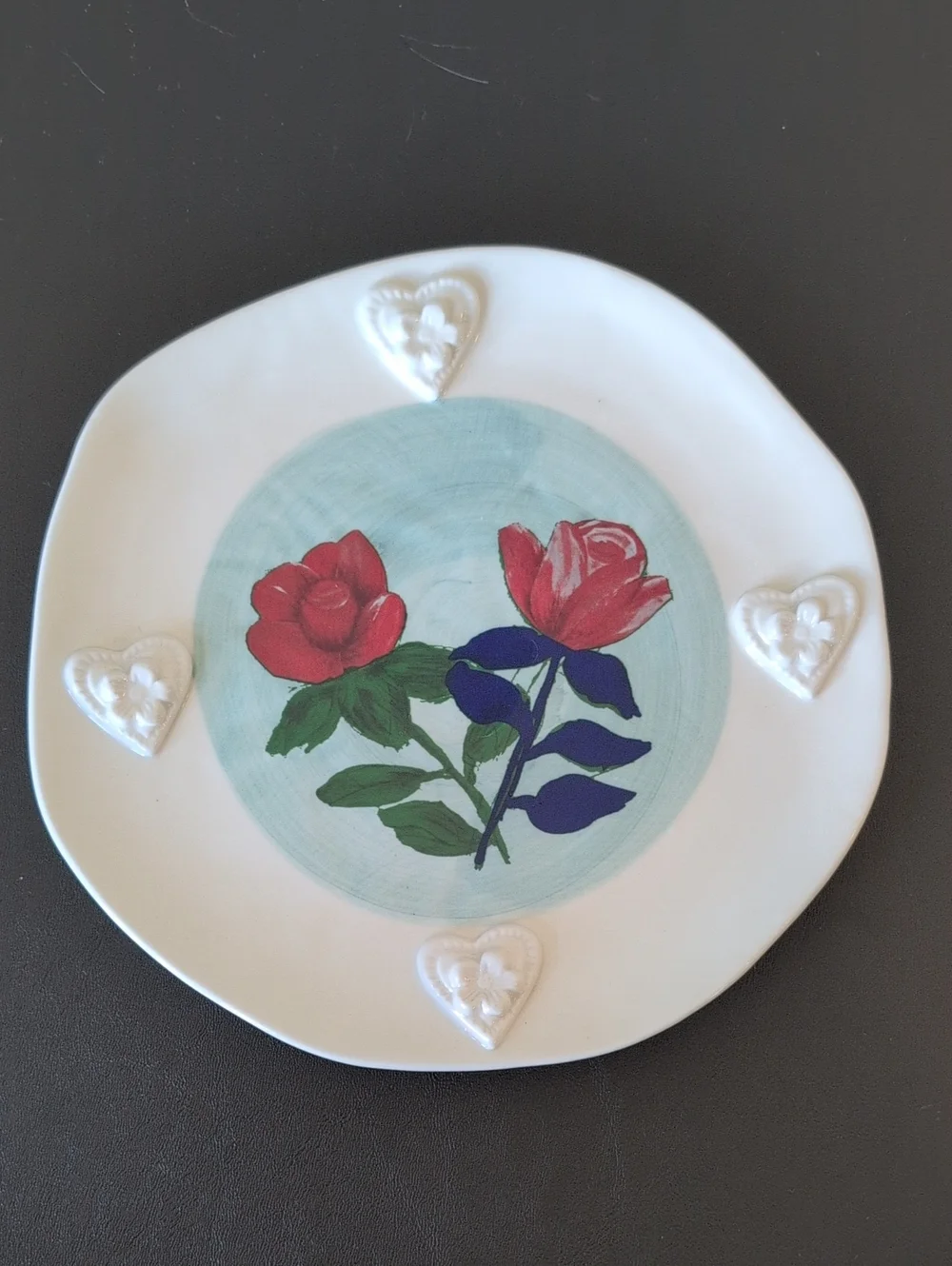 Anthropologie Francesca Kaye Hand Painted Stoneware Dessert Plate. 8.75